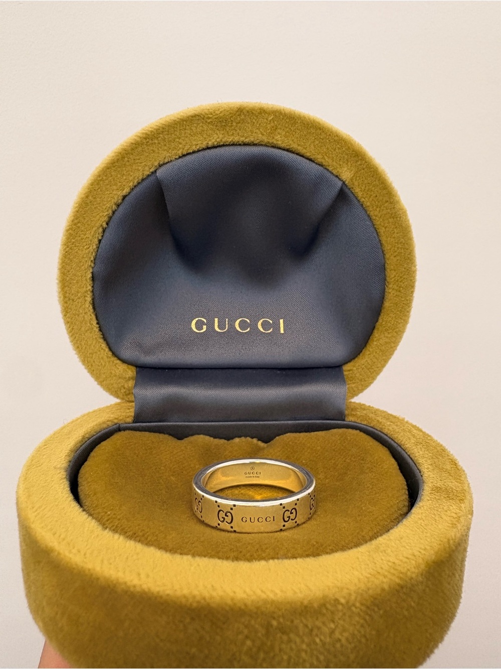 Gucci Sterling Silver Men's Signature GG Band Ring